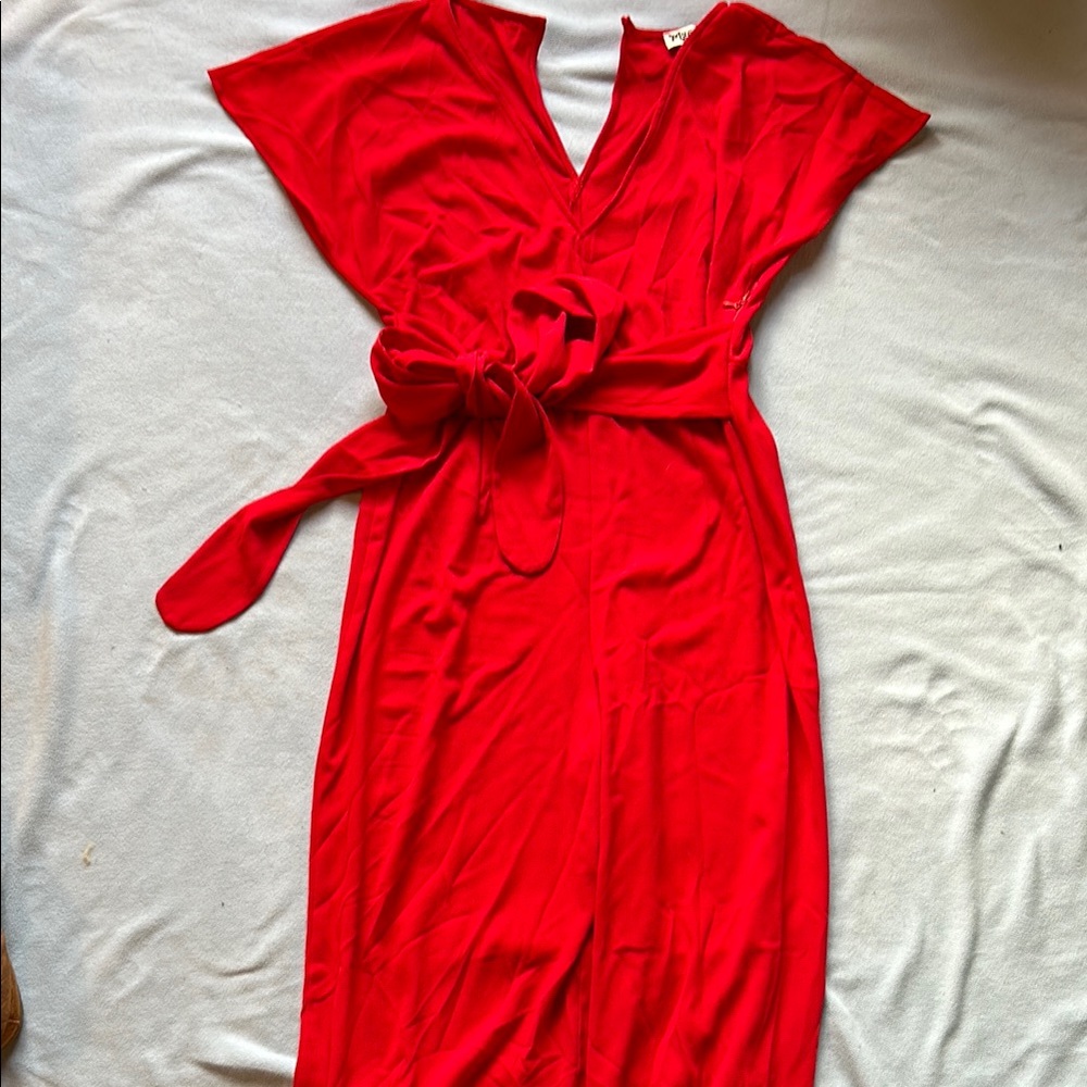 Vibrant Red Wrap Dress